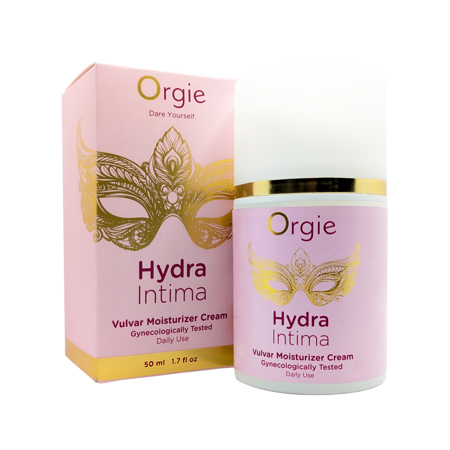 Orgie Hydra Intima vulva moisturizer in a clean white tube, a specialized intimate skincare treatment with hyaluronic acid for daily hydration and recovery.