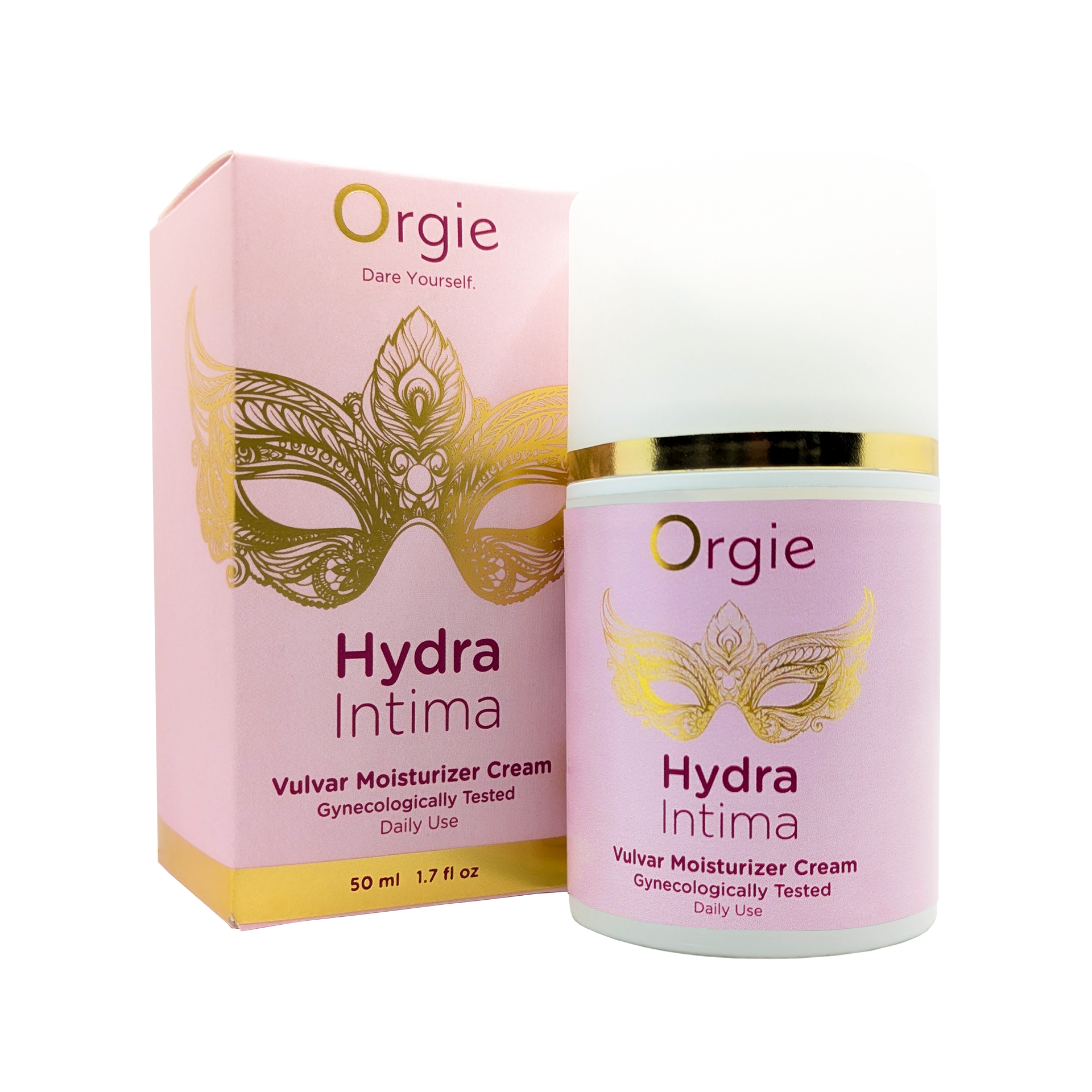 Orgie Hydra Intima vulva moisturizer in a clean white tube, a specialized intimate skincare treatment with hyaluronic acid for daily hydration and recovery.
