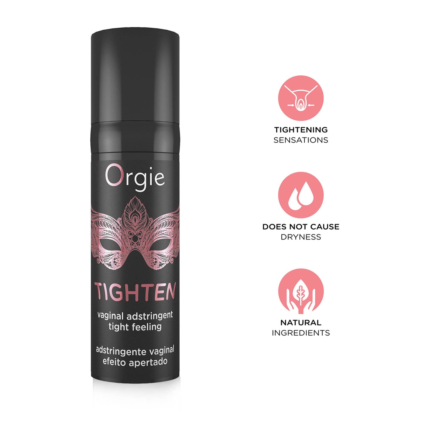 Orgie Friction & Contour Gel. A discreet tube of tightening gel designed to increase intimate contact and sensation